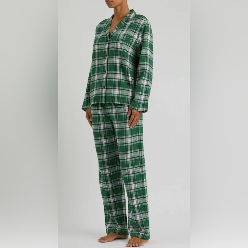 Eberjey Checked Flannel Women Pyjama Set - Green size Medium BNWT